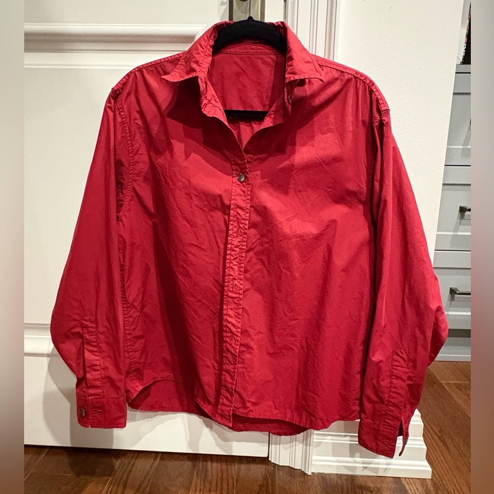 Perfect White Tee James cotton poplin button up - size small